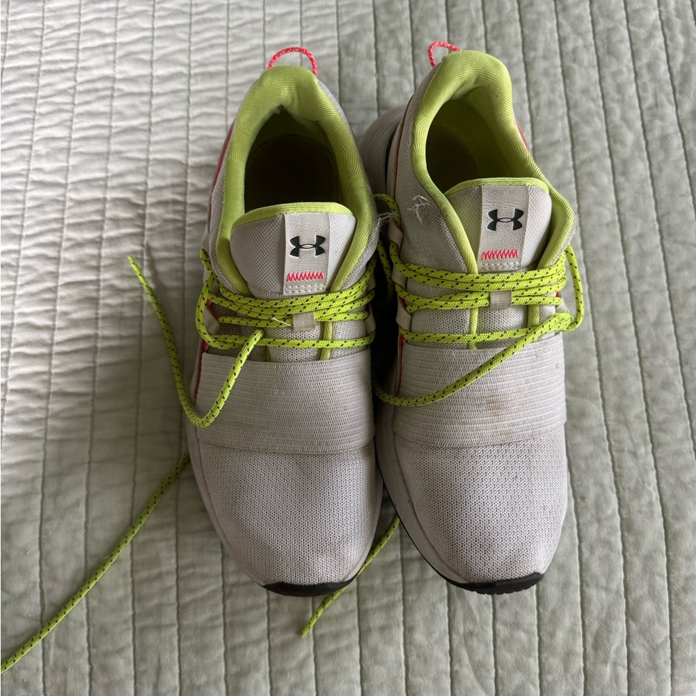 Under Armour Women’s Sneakers - White and Neon Green